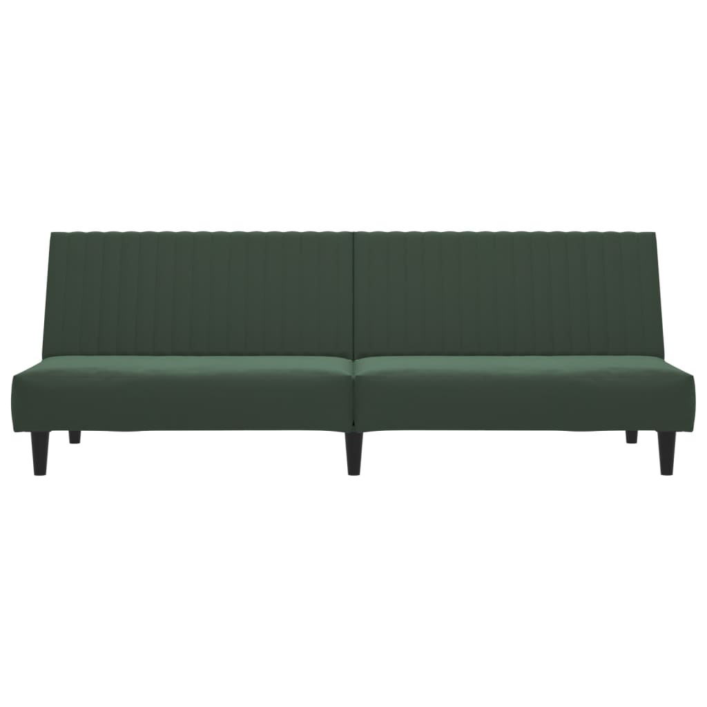 vidaXL 2-Seater Sofa Bed Dark Green Velvet