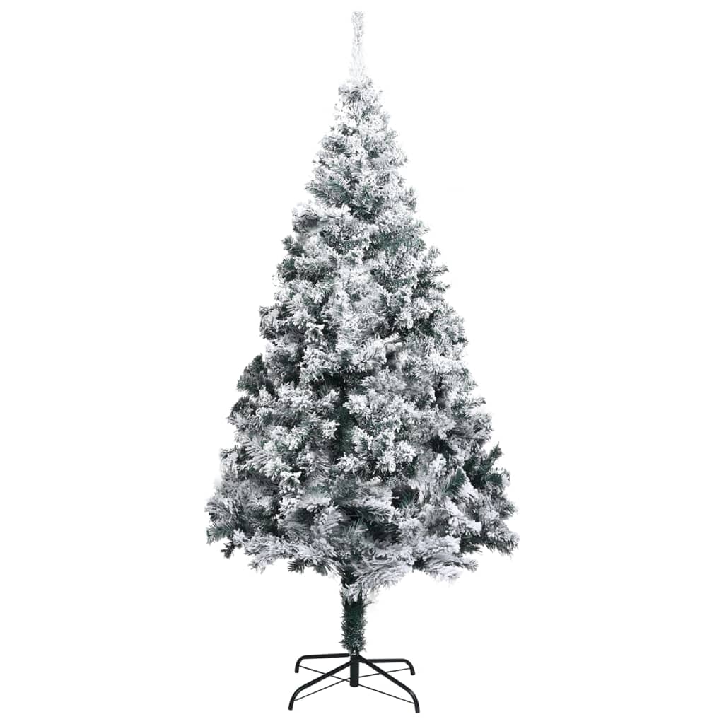 vidaXL Artificial Pre-lit Christmas Tree with Ball Set Green 210 cm PVC