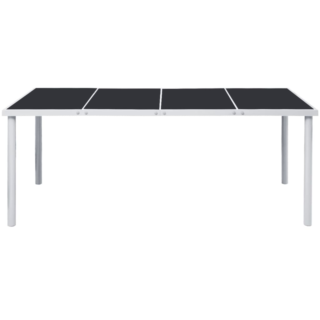 vidaXL Garden Table 190x90x74 cm Black Steel