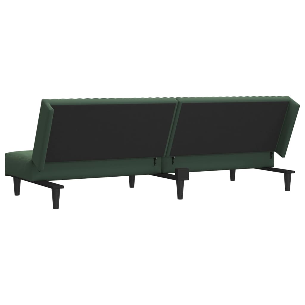 vidaXL 2-Seater Sofa Bed Dark Green Velvet