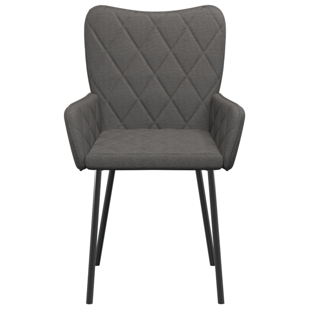 vidaXL Dining Chairs 2 pcs Dark Grey Fabric