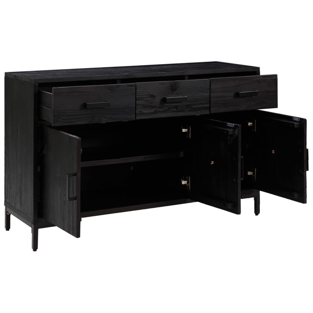 vidaXL Sideboard Black 110x35x70 cm Solid Pinewood