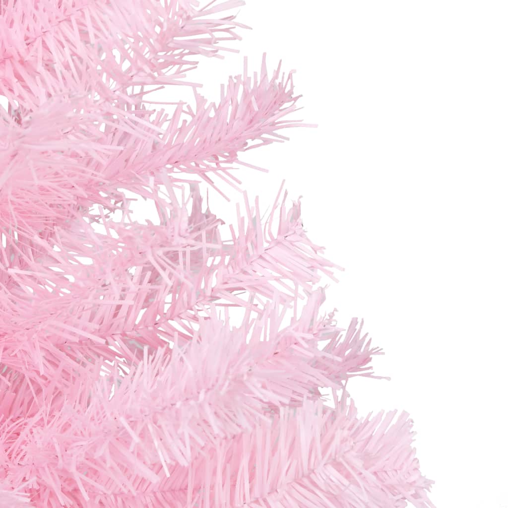 vidaXL Artificial Pre-lit Christmas Tree with Ball Set Pink 210 cm PVC