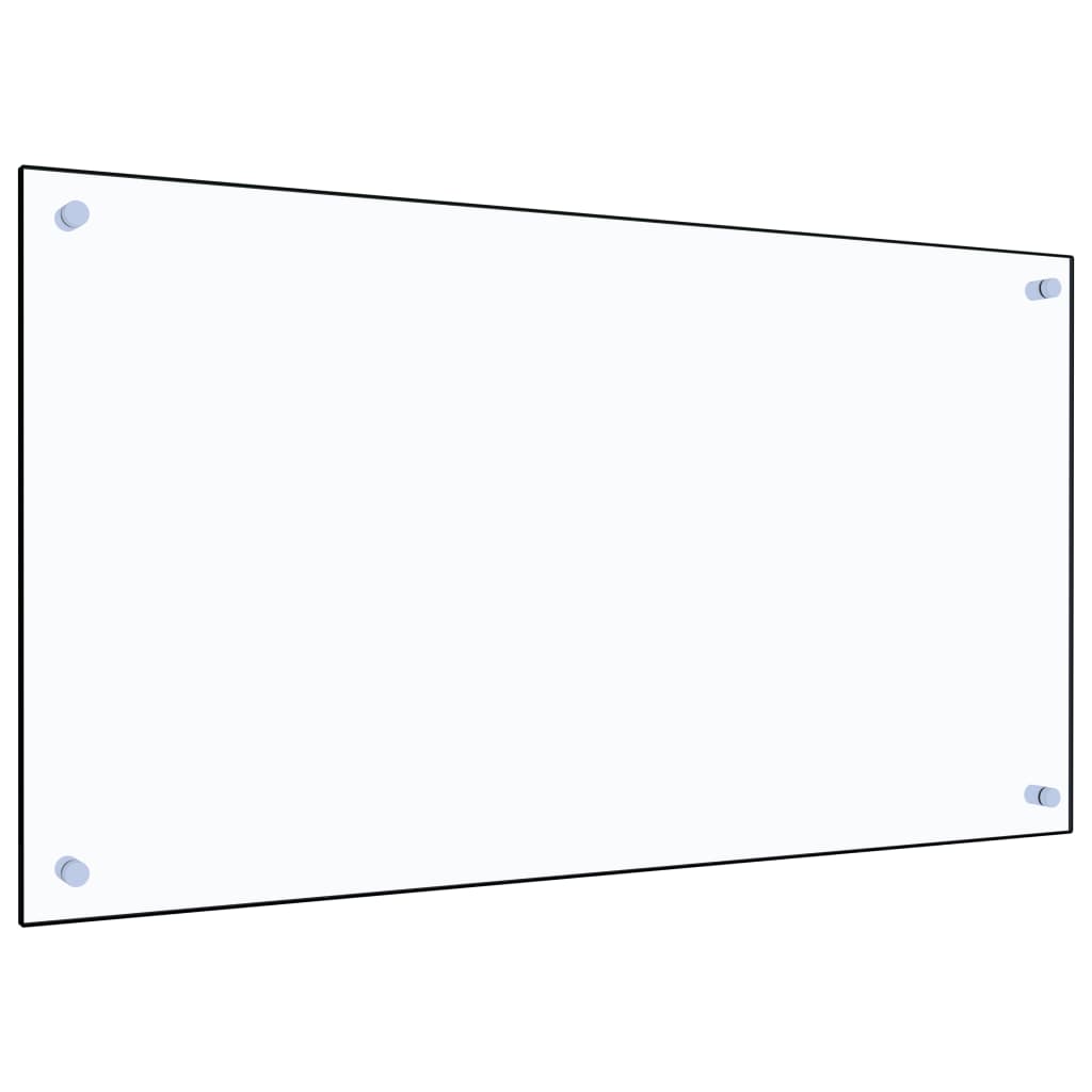 vidaXL Kitchen Backsplash Transparent 90 x 50 cm Tempered Glass