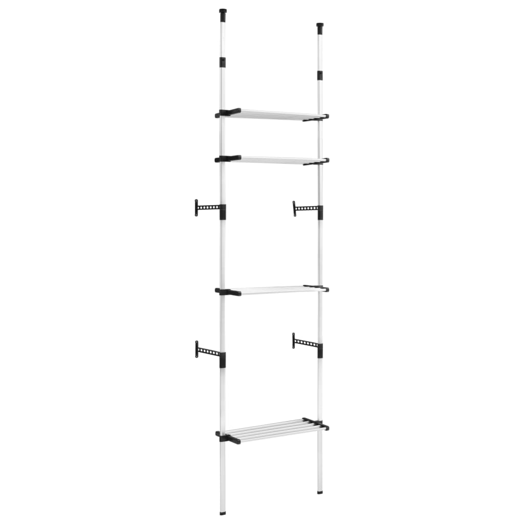 vidaXL Telescopic Wardrobe System with Shelves Aluminium