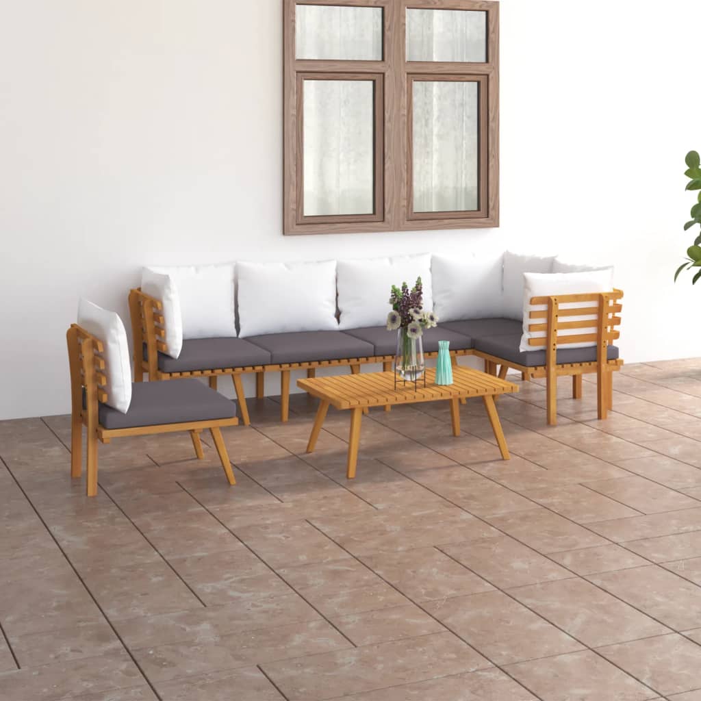 vidaXL 7 Piece Garden Lounge Set with Cushions Solid Wood Acacia