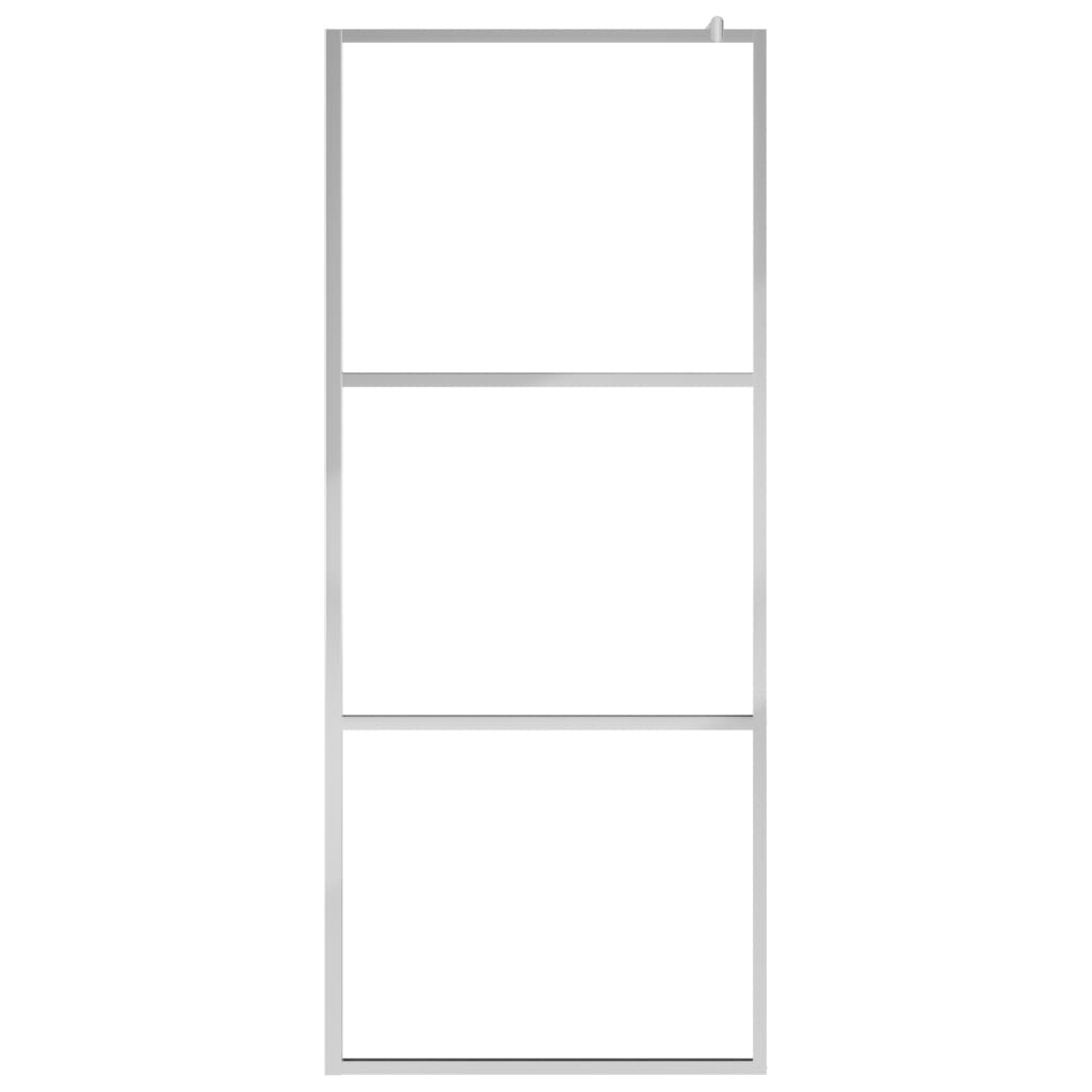 vidaXL Walk-in Shower Wall with Shelf Chrome 80x195 cm ESG Glass&Aluminium