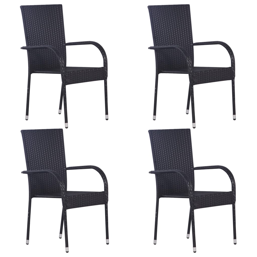 vidaXL 5 Piece Garden Dining Set Black