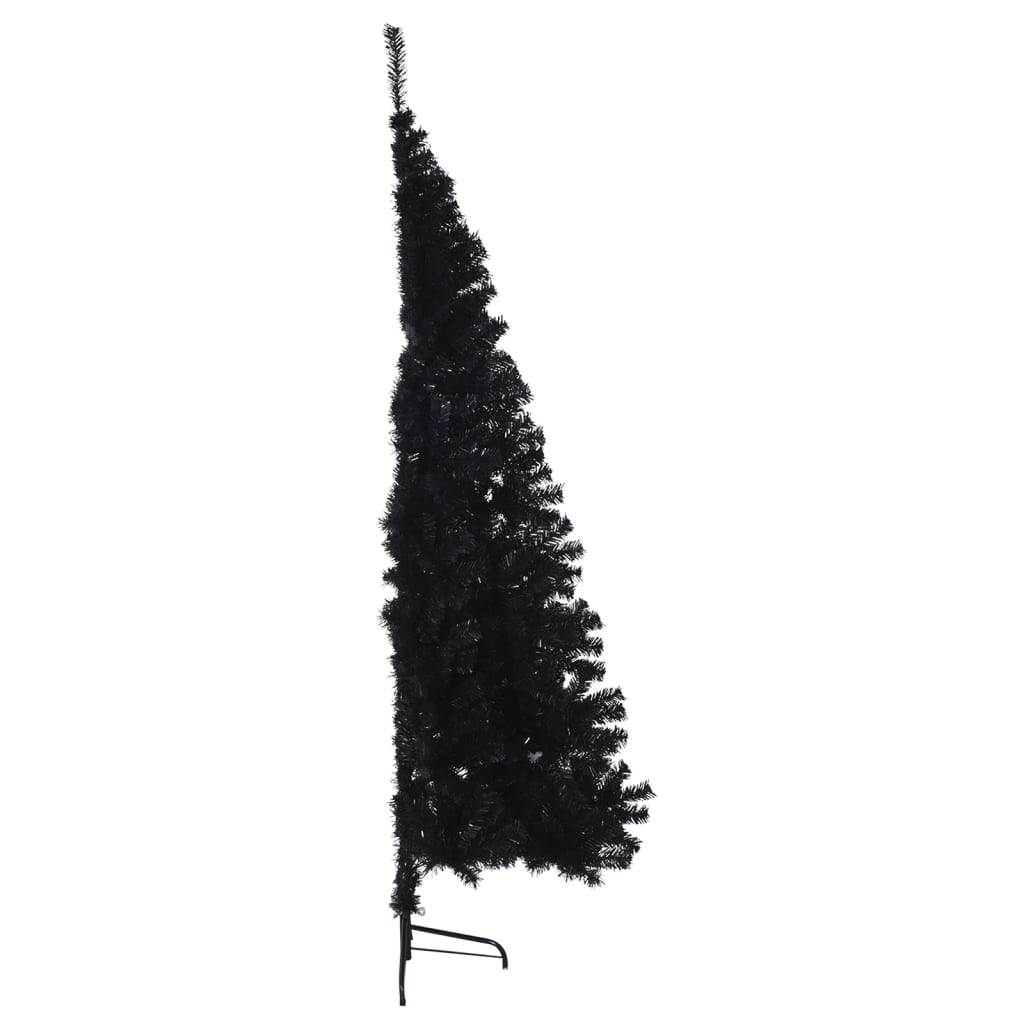 vidaXL Artificial Half Christmas Tree with Stand Black 180 cm PVC