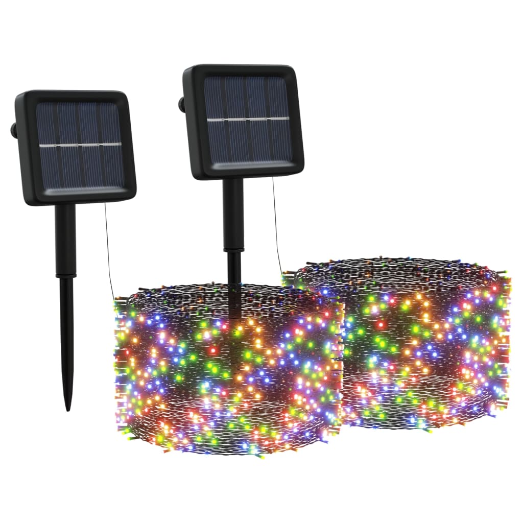 vidaXL Solar Fairy Lights 2 pcs 2x200 LED Colourful Indoor Outdoor