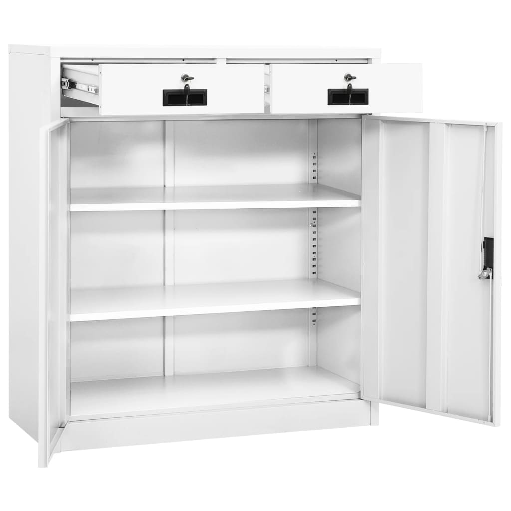 vidaXL Office Cabinet White 90x40x102 cm Steel