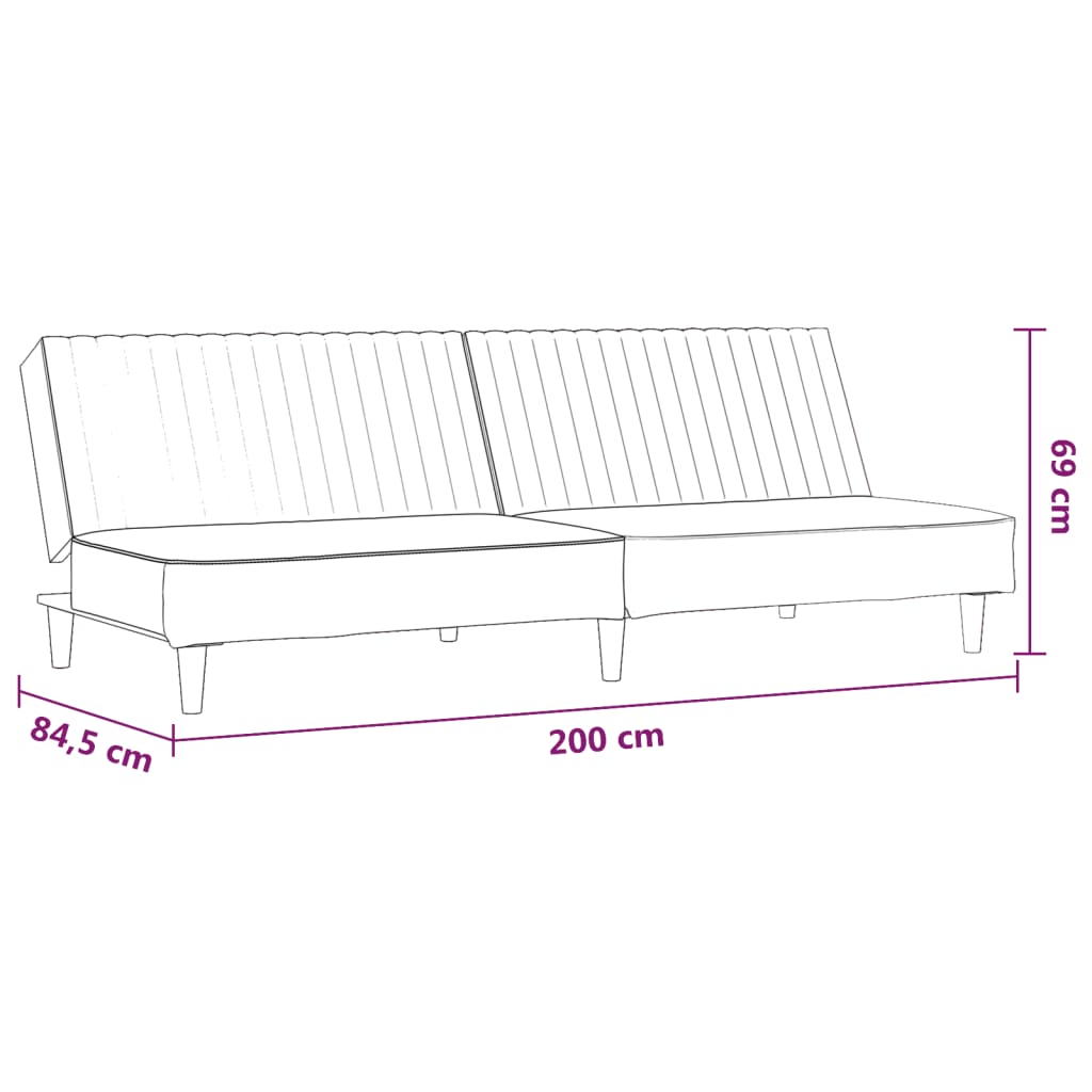 vidaXL 2-Seater Sofa Bed Dark Green Velvet