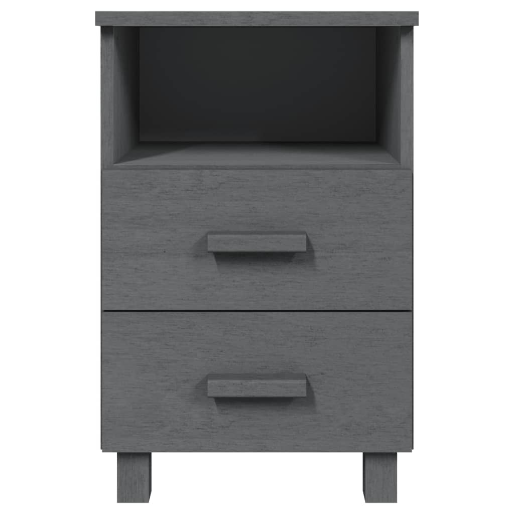 vidaXL Bedside Cabinet HAMAR Dark Grey 40x35x62 cm Solid Wood Pine