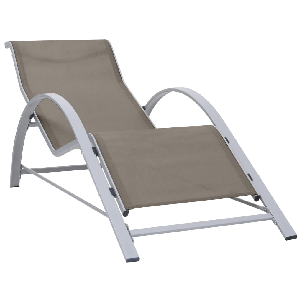 vidaXL Sunlounger Textilene and Aluminium Taupe