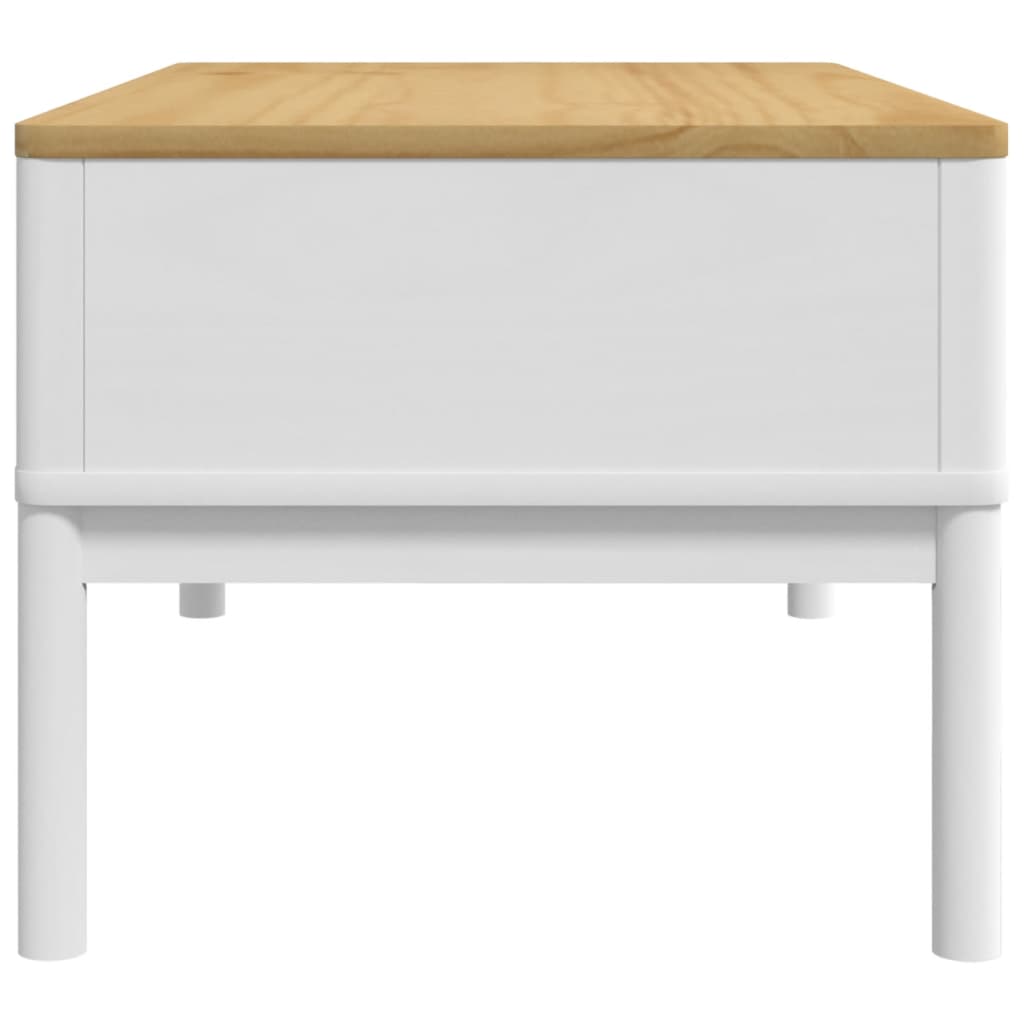 vidaXL Coffee Table FLORO White 99x55.5x45 cm Solid Pine Wood