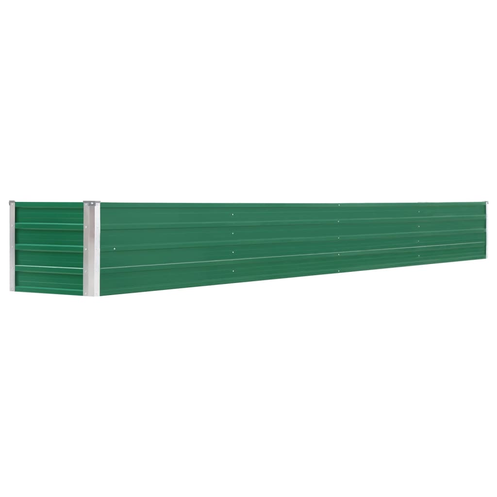 vidaXL Garden Raised Bed Galvanised Steel 320x40x45 cm Green