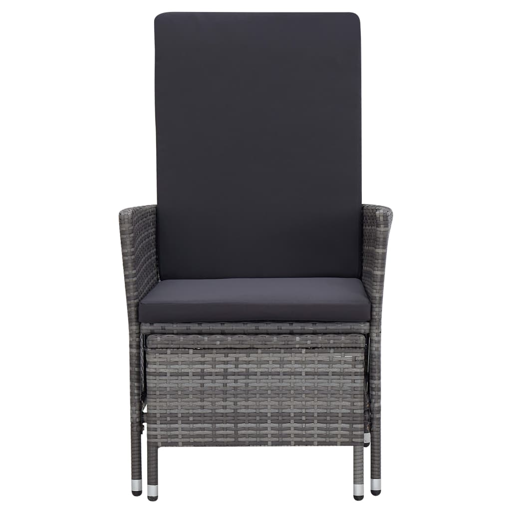 vidaXL 2 Piece Garden Lounge Set with Cushions Poly Rattan Grey
