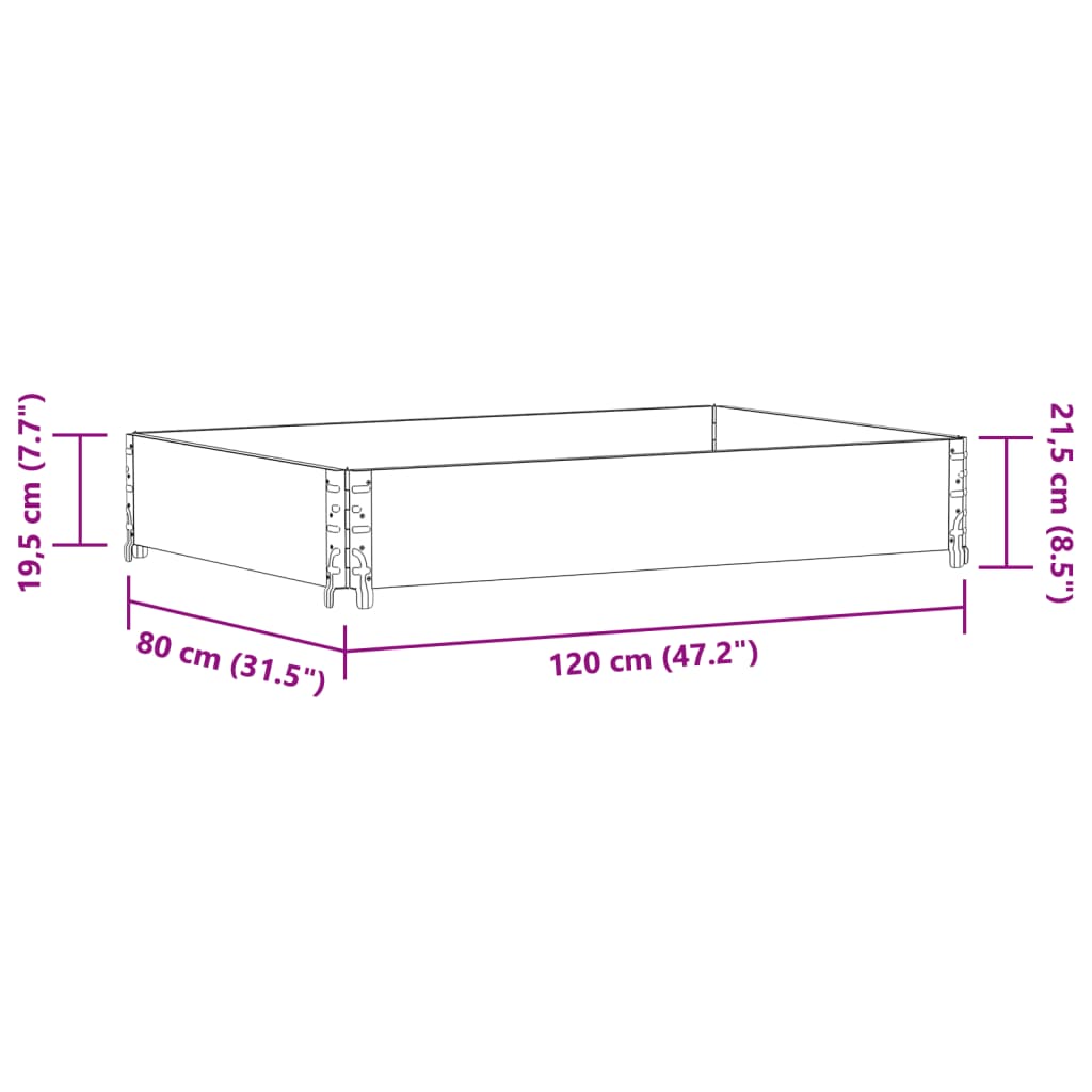 vidaXL Garden Planter 120x80 cm Solid Pine Wood