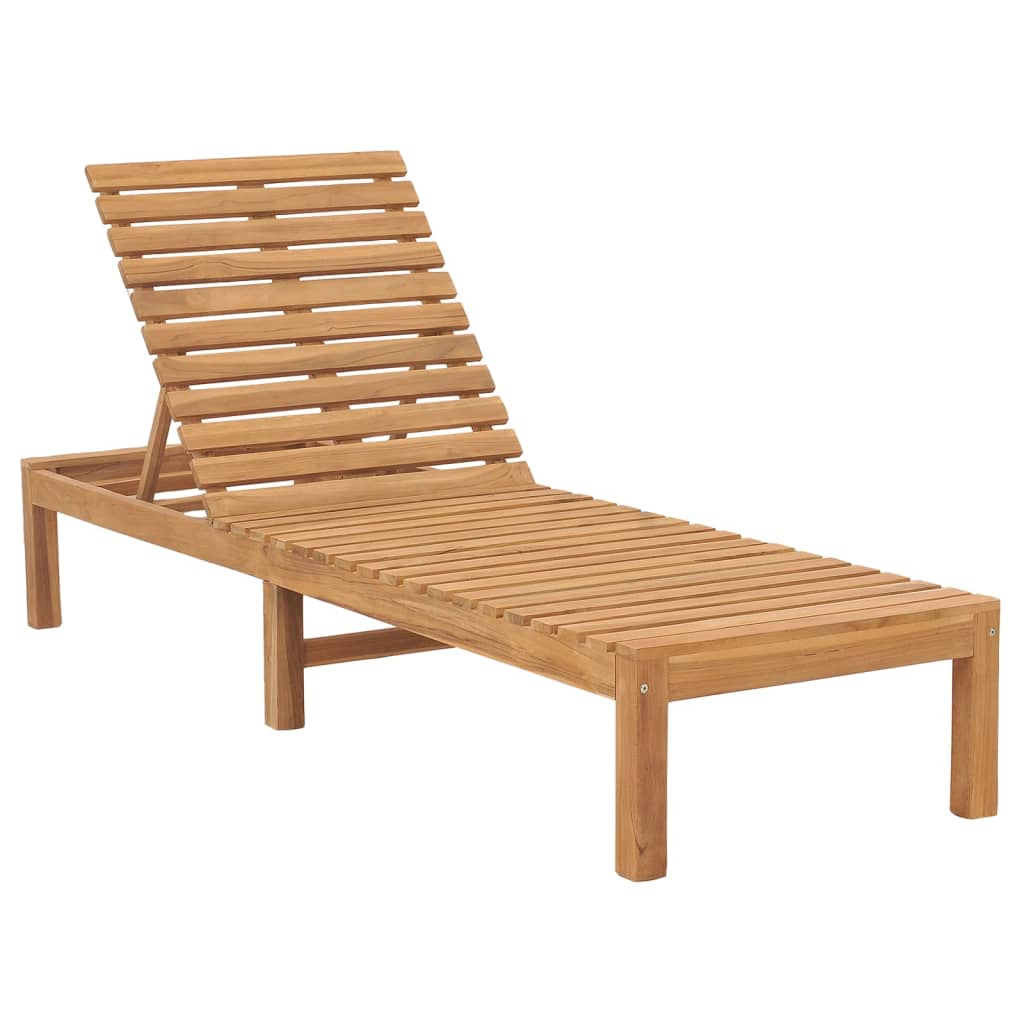 vidaXL Sun Lounger Solid Teak Wood