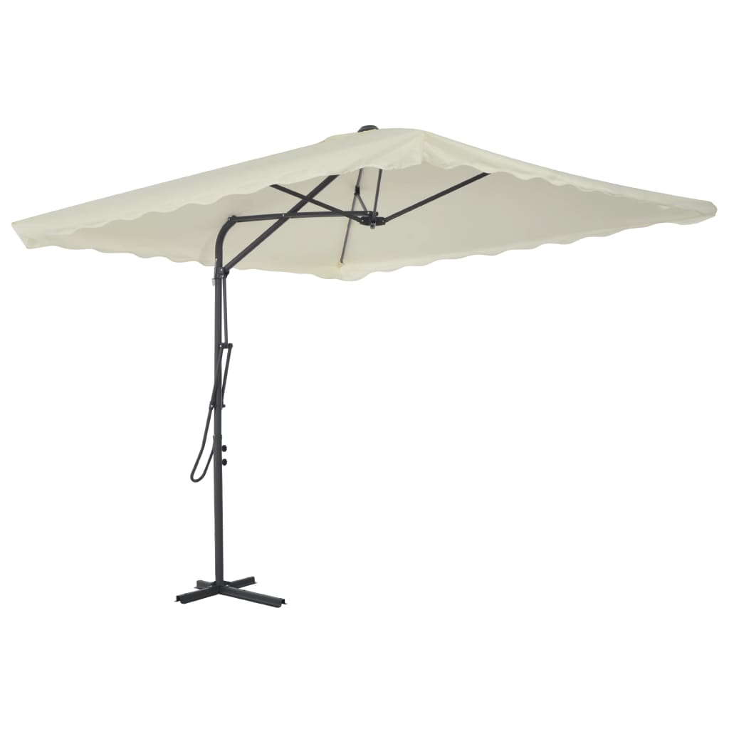 vidaXL Garden Parasol with Steel Pole 250x250 cm Sand