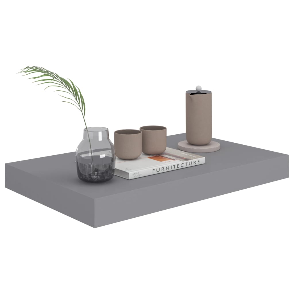 vidaXL Floating Wall Shelves 4 pcs Grey 40x23x3.8 cm MDF
