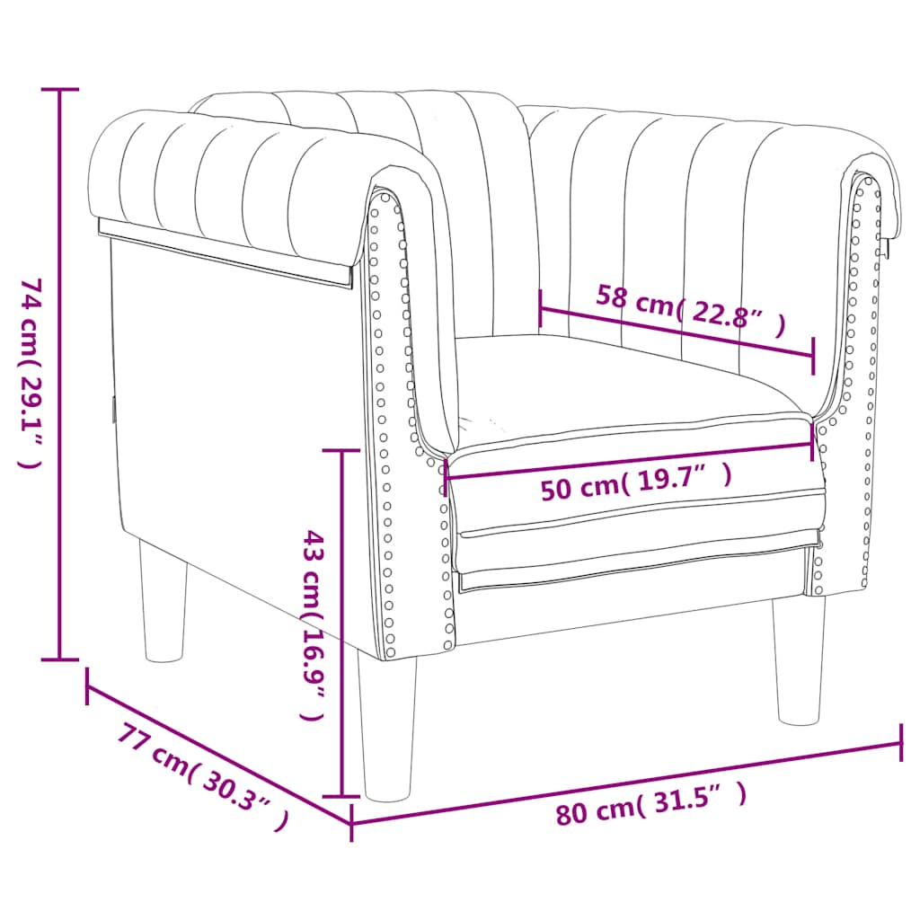 vidaXL Sofa Chair Dark Green Velvet