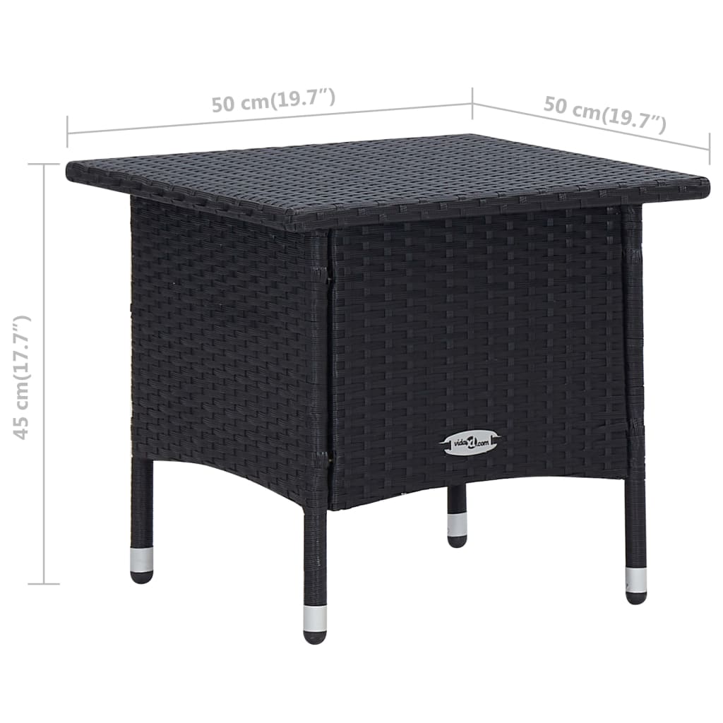 vidaXL 2 Piece Garden Lounge Set with Cushions Poly Rattan Black