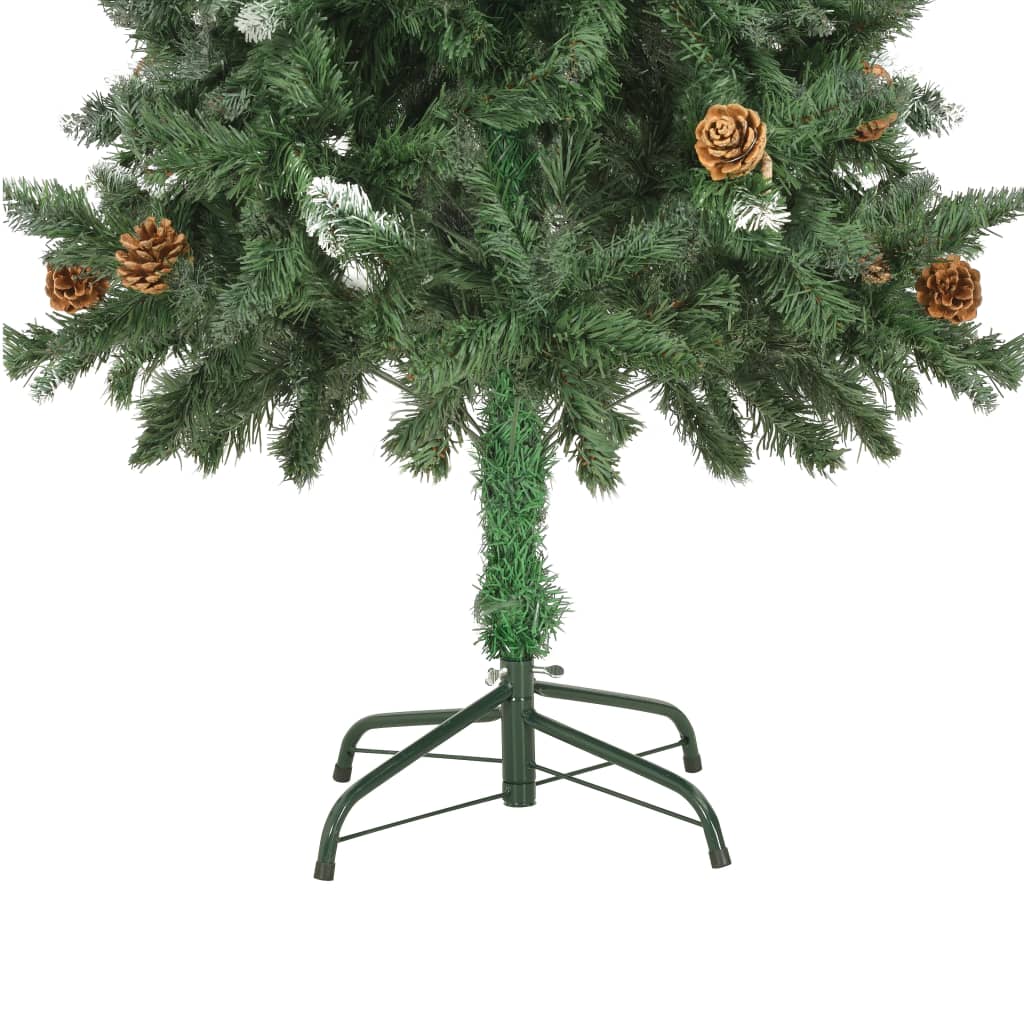 vidaXL Artificial Christmas Tree with Pine Cones and White Glitter 150 cm