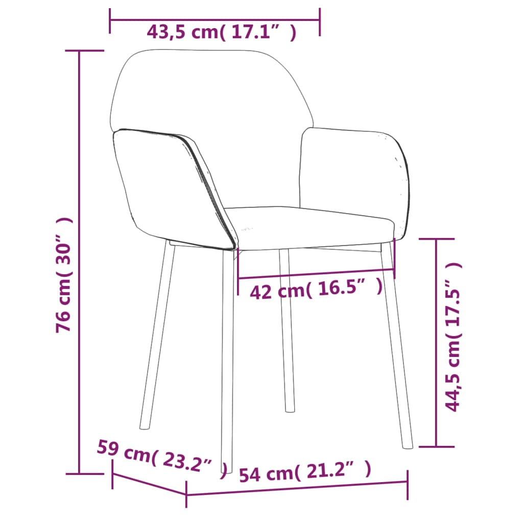 vidaXL Dining Chairs 2 pcs Light Grey Velvet