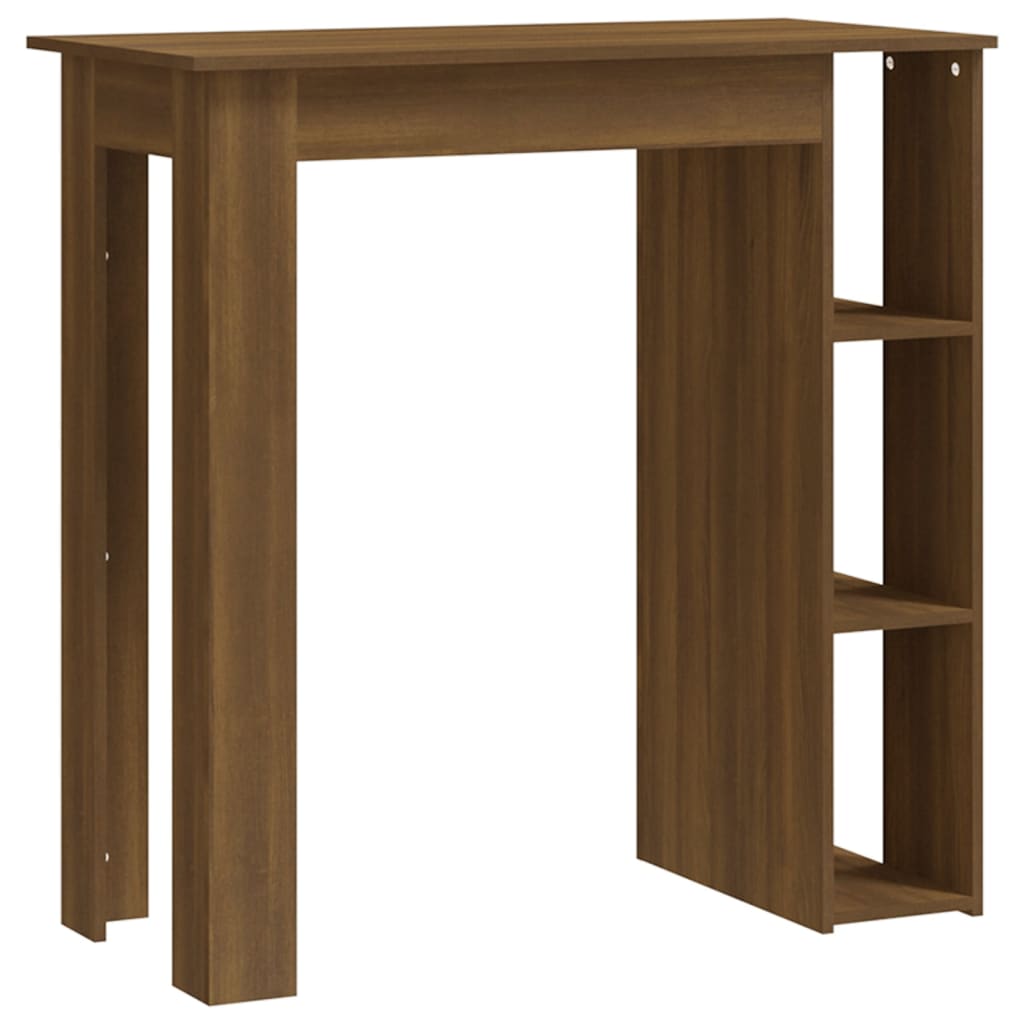 vidaXL Bar Table with Shelf Brown Oak 102x50x103.5 cm Engineered Wood