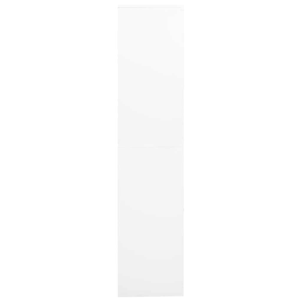 vidaXL Office Cabinet White 90x40x180 cm Steel and Tempered Glass