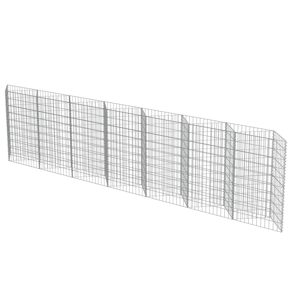 vidaXL Gabion Wall Galvanised Steel 450x30x100 cm