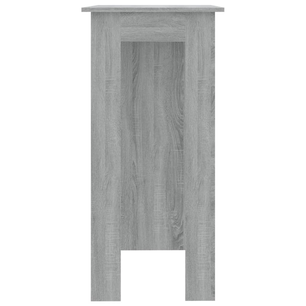 vidaXL Bar Table with Shelf Grey Sonoma 102x50x103.5 cm Engineered Wood