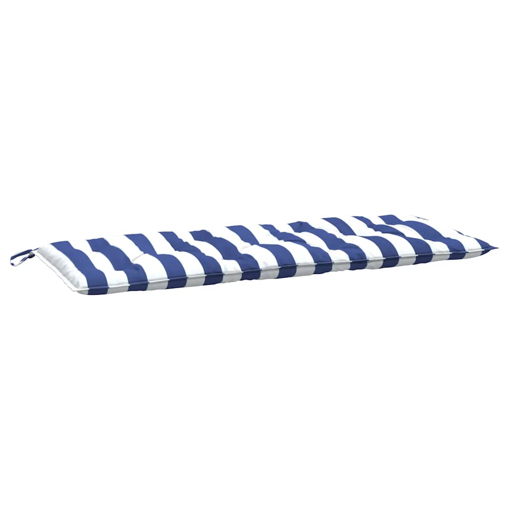 vidaXL Garden Bench Cushions 2pcs Blue&White Stripe 120x50x7cm Fabric