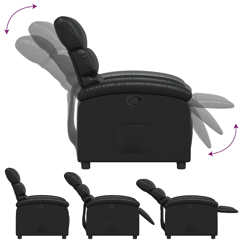 vidaXL Recliner Chair Black Faux Leather