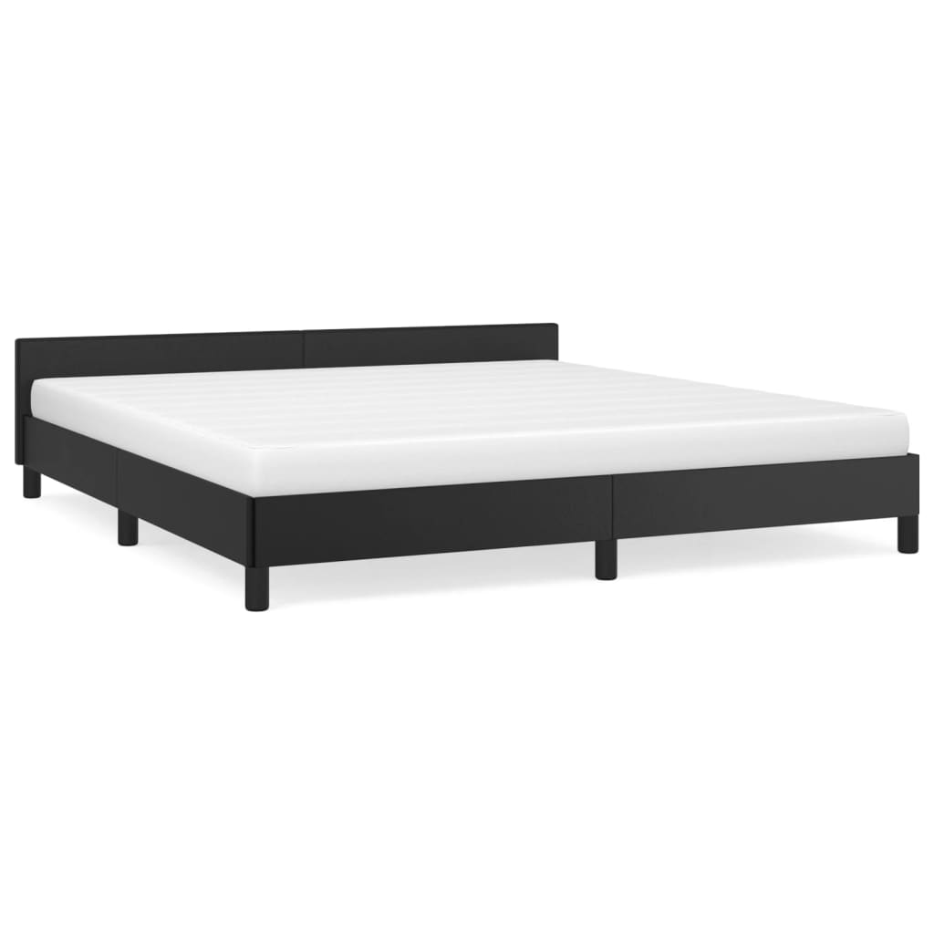 vidaXL Bed Frame without Mattress Black California King Faux Leather