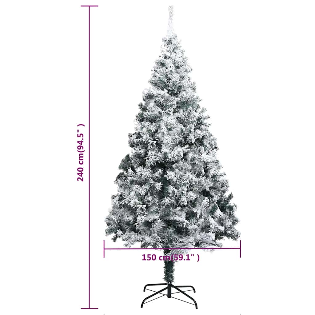 vidaXL Artificial Pre-lit Christmas Tree with Ball Set Green 240 cm PVC