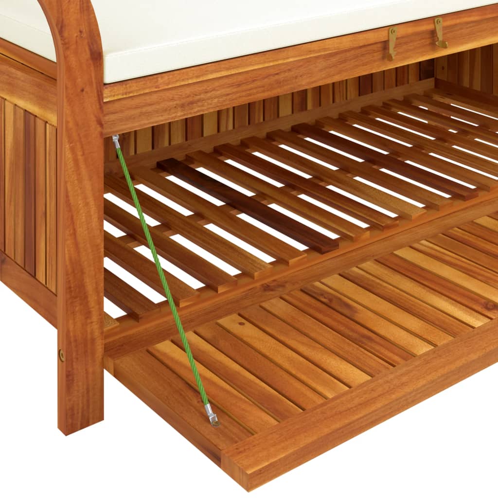 vidaXL Garden Storage Bench with Cushion 126 cm Solid Wood Acacia