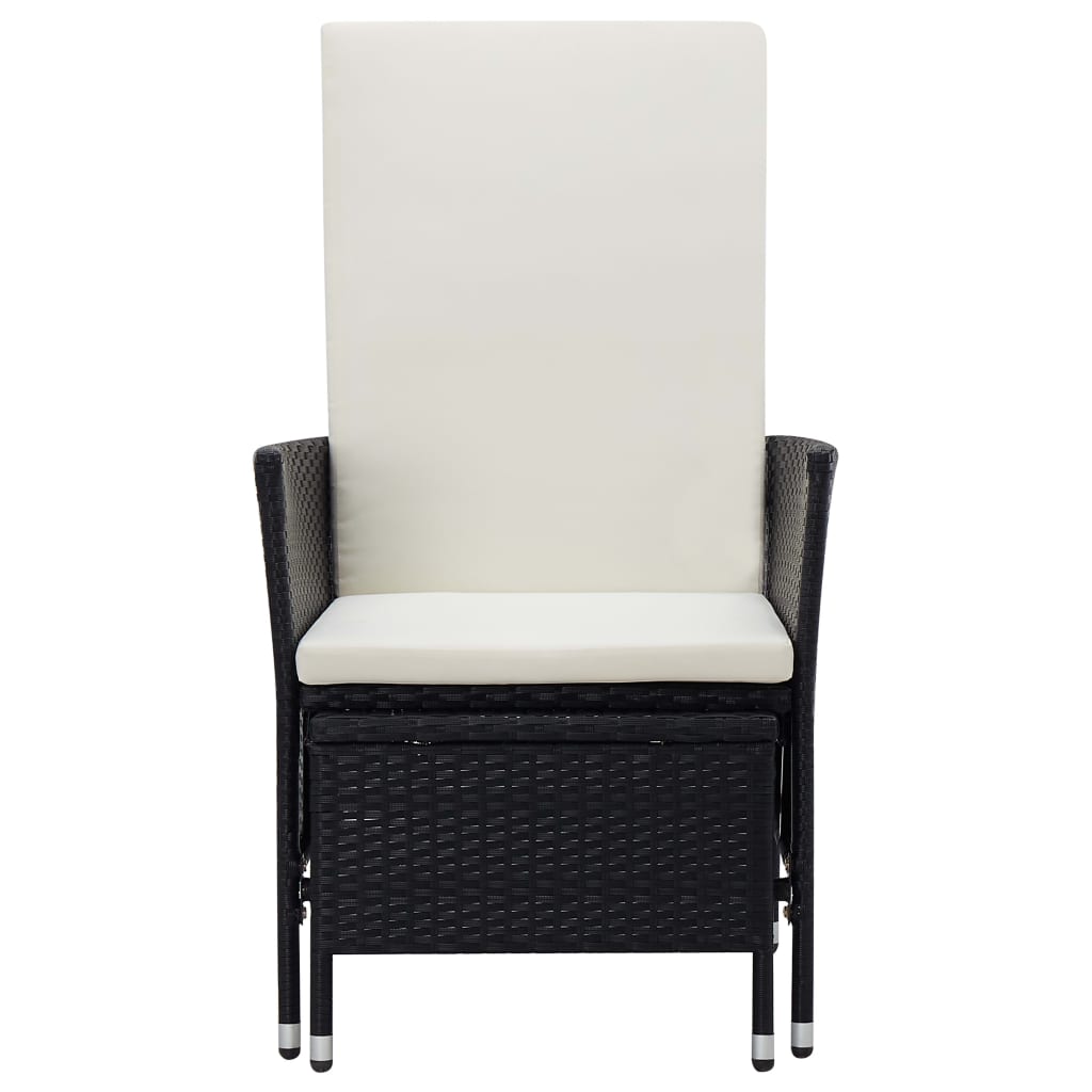 vidaXL 2 Piece Garden Lounge Set with Cushions Poly Rattan Black