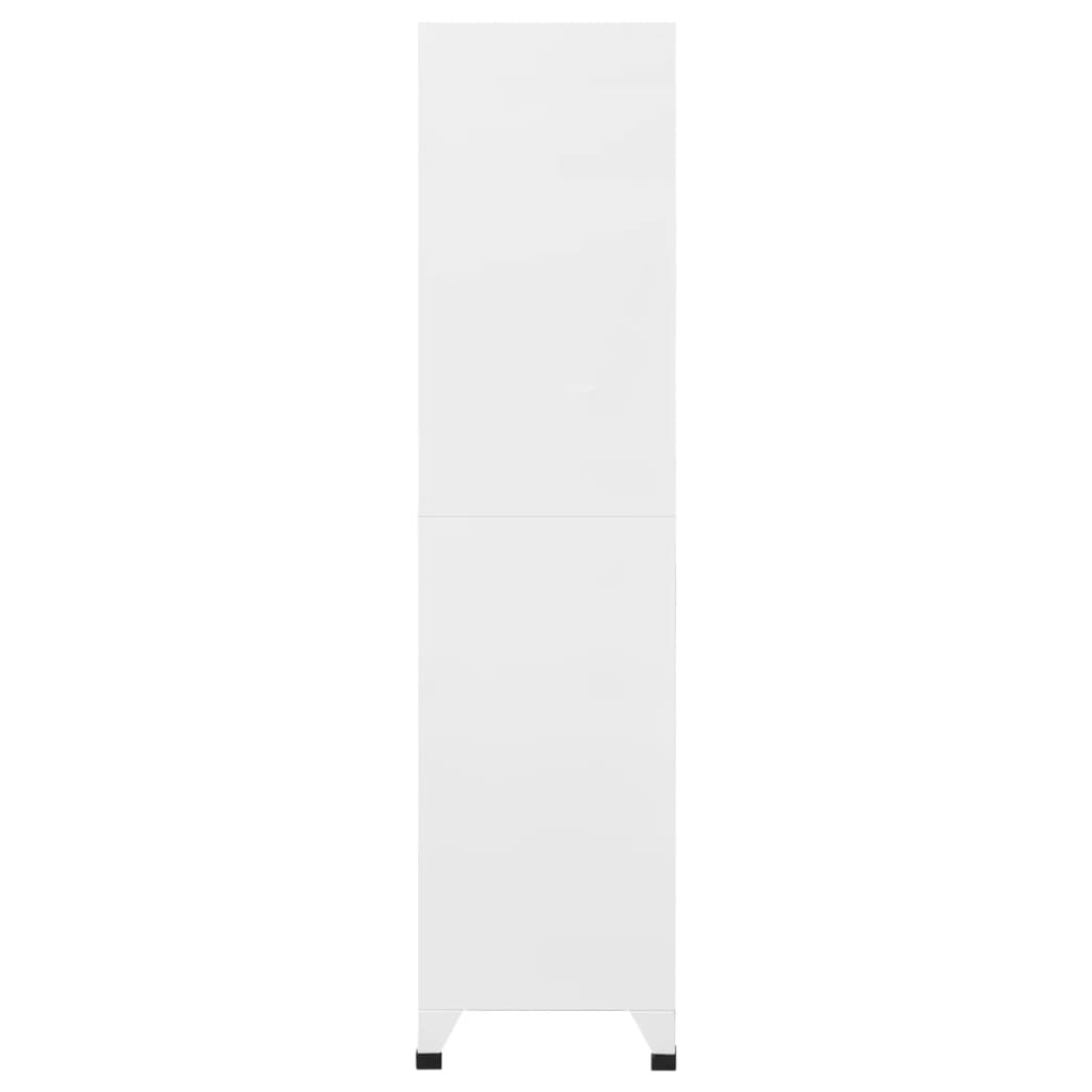 vidaXL Locker Cabinet White 90x45x180 cm Steel