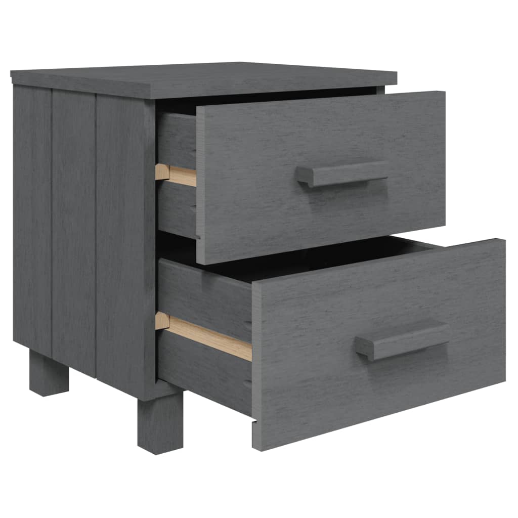 vidaXL Bedside Cabinet HAMAR Dark Grey 40x35x44.5 cm Solid Pinewood