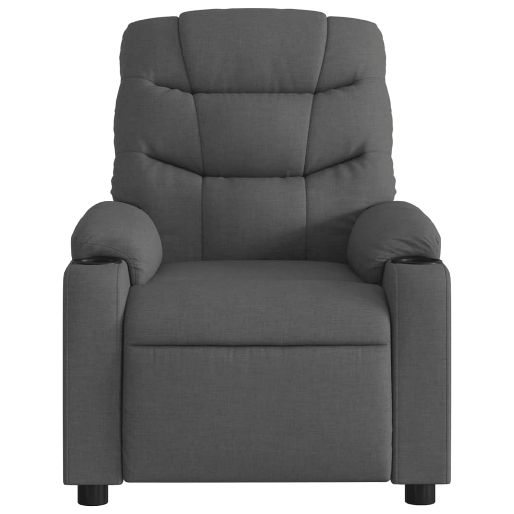 vidaXL Electric Massage Recliner Chair Dark Grey Fabric