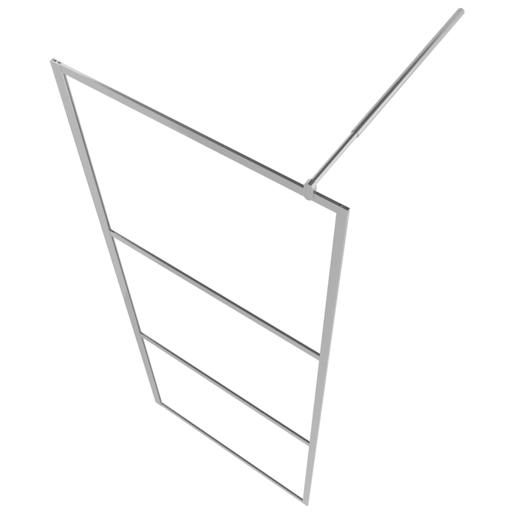 vidaXL Walk-in Shower Wall with Shelf Chrome 80x195 cm ESG Glass&Aluminium