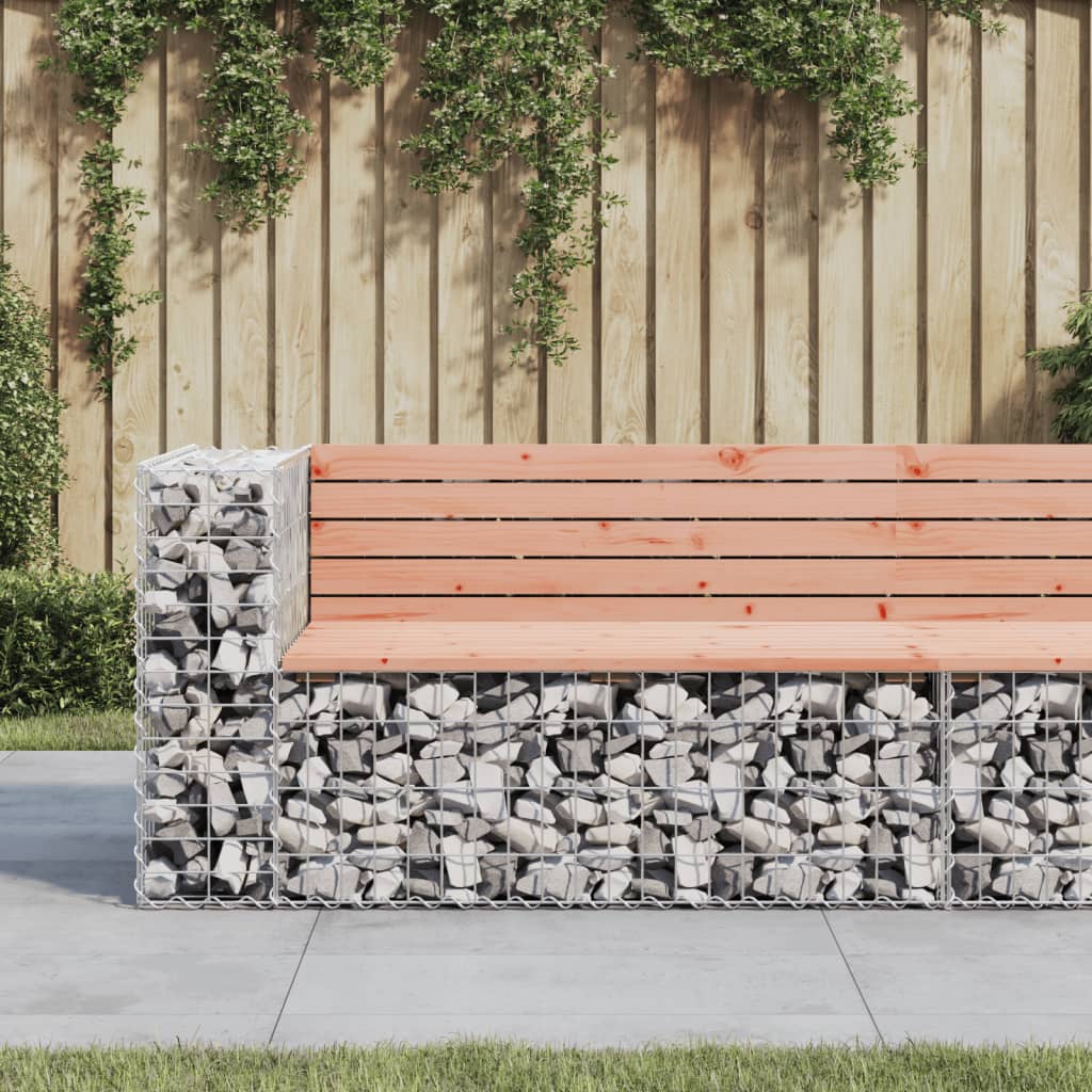 vidaXL Garden Bench Gabion Design 122x71x65.5 cm Solid Wood Douglas