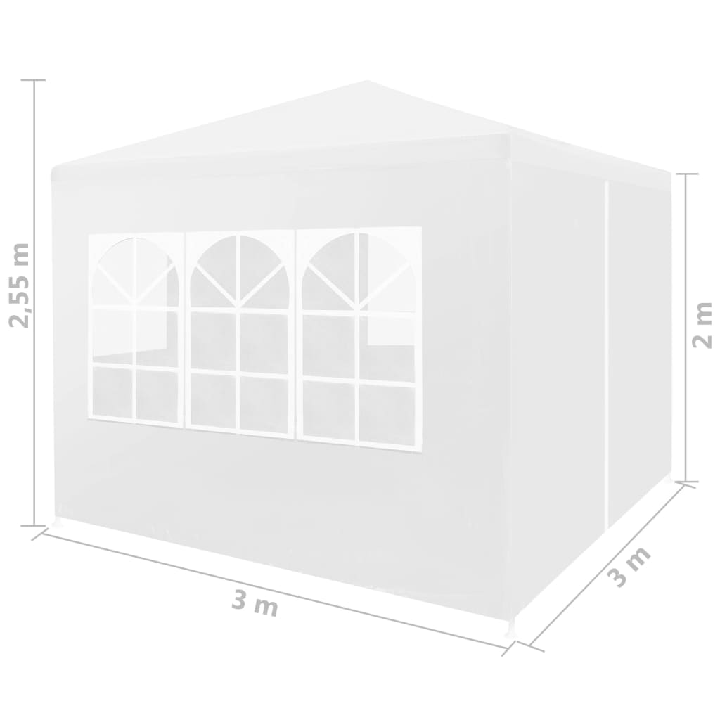 vidaXL Party Tent 3x3 m White