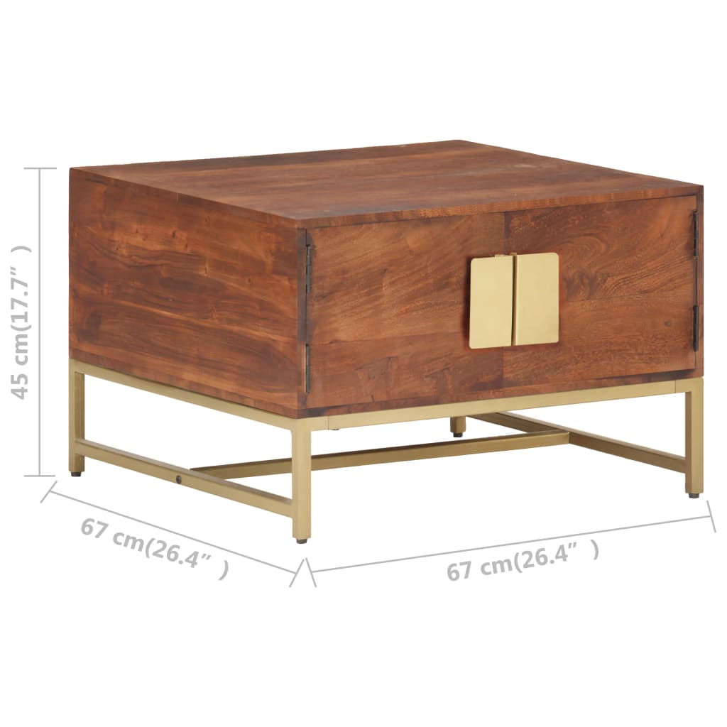 vidaXL Coffee Table Honey Brown 67x67x45 cm Solid Acacia Wood