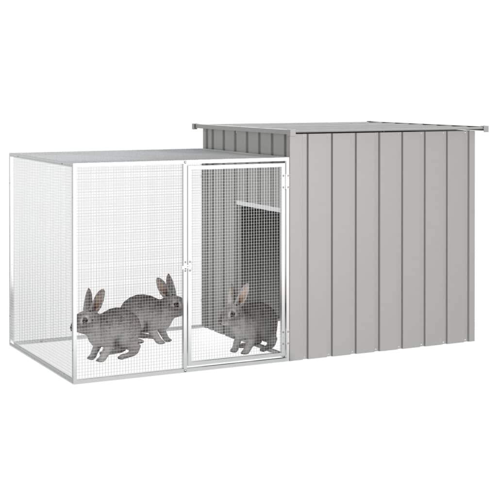 vidaXL Rabbit Cage Grey 200x91x100 cm Galvanised Steel