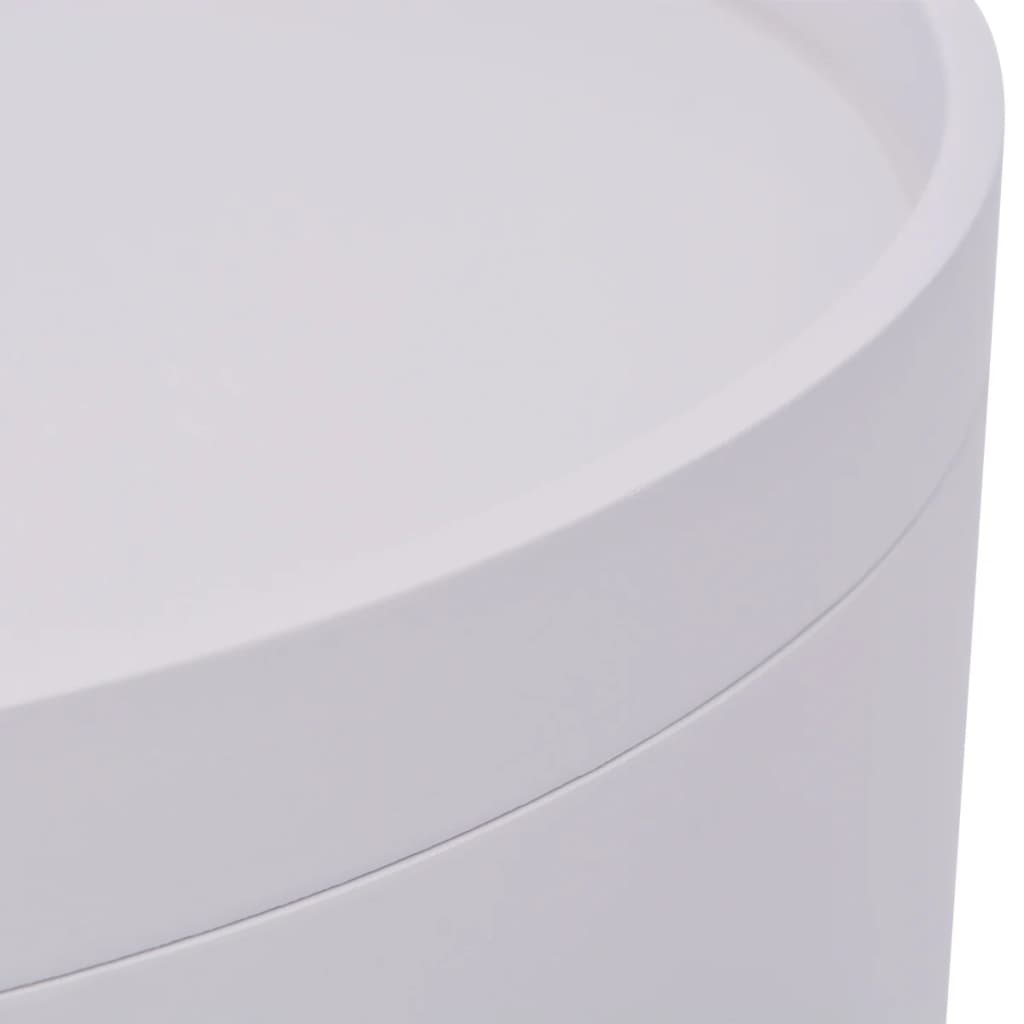 vidaXL Side Table with Serving Tray Round 39.5x44.5 cm White