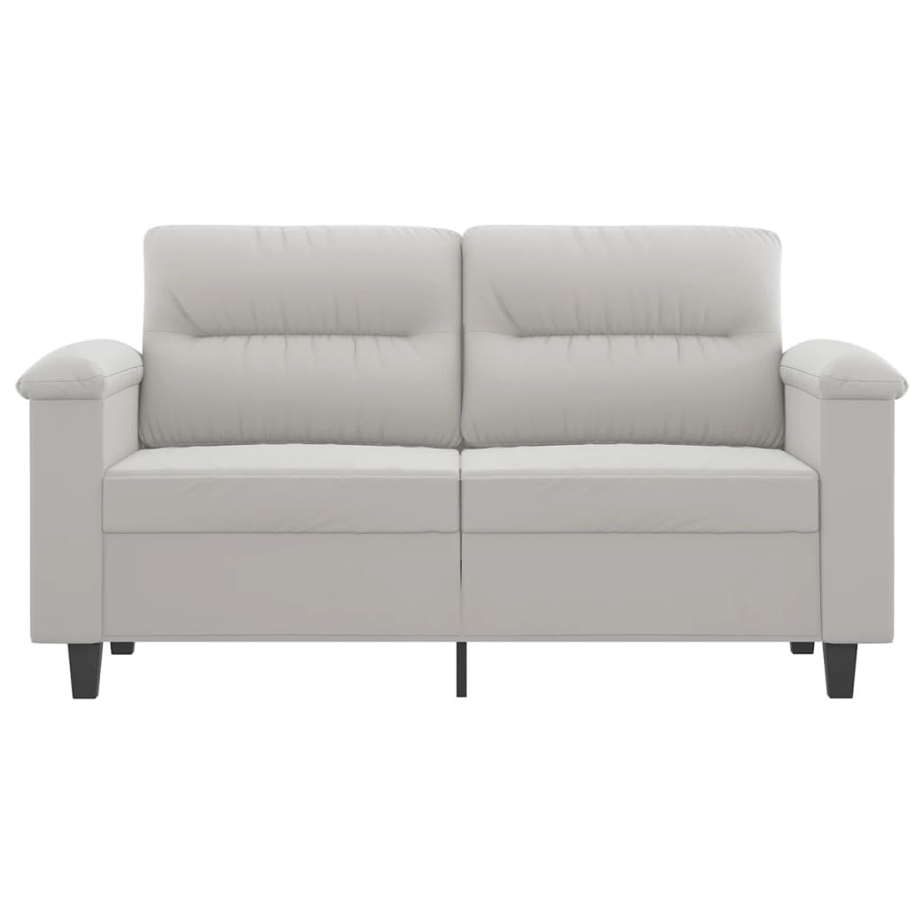 vidaXL 2-Seater Sofa Light Grey 120 cm Microfibre Fabric