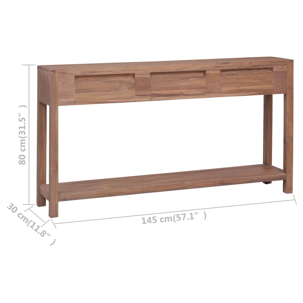 vidaXL Console Table 145x30x80 cm Solid Teak Wood